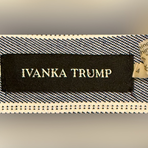 Ivanka Trump Navy and White Striped Bell Sleeve Dress Size 4 - Picture 4 of 4